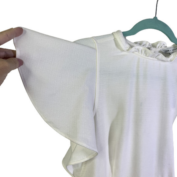 EXPRESS x LADYGANG White Ruffle Mini Dress -‎ NWT - Picture 5 of 16